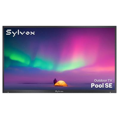 SYLVOX 32 Zoll Outdoor TV, IP55 wasserdichte Smart Google TV mit 1500 Nits Helligkeit, 1080P FHD, Wetterfester Outdoor Fernseher für Garten, Terrasse, Balkon (Pool SE 2025)