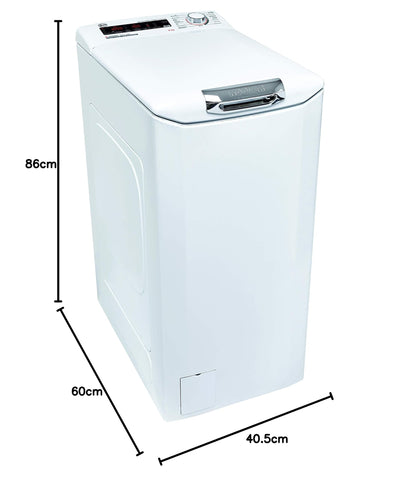 Hoover H-WASH 300 H3TFMQ48TAMCE-84 Waschmaschine Toplader / 8 kg / 1400 U/Min/BPM Inverter Motor/Power Care System/All in One Programm/Slow Motion Öffnungsmechanismus/deutsche Bedienblende