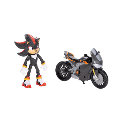 Sonic 3 der Film Shadow-Figur, 15 cm, beweglich, inklusive Shadow-Mobile von Jakks Pacific, Akustisch, Schwarz