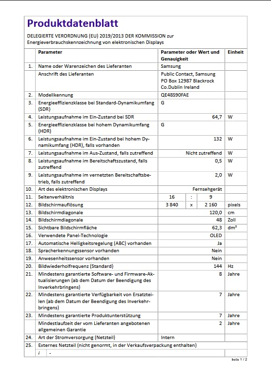 Samsung 48S90F 4K OLED Smart-TV, 48 Zoll (122 cm), QE48S90FAEXXN