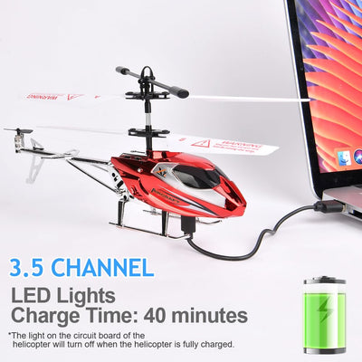 Aolso Hubschrauber RC Helikopter, ferngesteuertes Spielzeug, 3,5 Kanal Indoor fliegendes Spielzeug, Höhenlage Hobby Flugzeug mit Kreisel, Miniflugzeug Geschenk für Kinder und Erwachsene(Rosenrot)