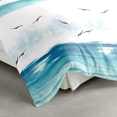 Traumschlaf Biber Bettwäsche flauschig-weich-kuschelig im Maritimen Look mit Reißverschluss 135x200 cm + 80x80 cm