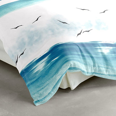 Traumschlaf Biber Bettwäsche flauschig-weich-kuschelig im Maritimen Look mit Reißverschluss 135x200 cm + 80x80 cm