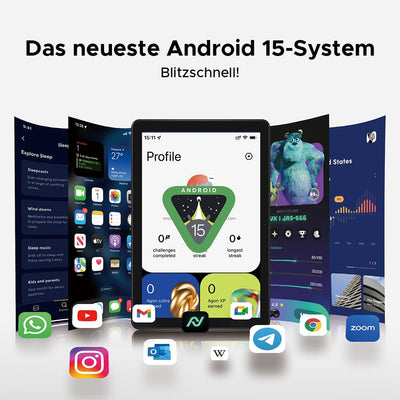 DOOGEE T10W Android 15 Tablet 10 Zoll 16GB RAM +128GB ROM (2TB TF) 2025 Neueste Tablet mit SIM Card Slot, 8000mAh Gaming Tablets Android 4G LTE/5G WiFi, Dual Kamera, BT5.0/ OTG/Face ID/USB Type C