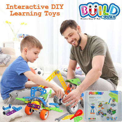 MOONTOY Konstruktionsspielzeug Geschenke für Kinder, STEM Gebäude Kit Bausteine Spielzeug für Jungen und Mädchen Baukasten Pädagogische Lernspielzeug ab 4,5,6,7,8,9,10 Jahre Bauset 11 Modelle