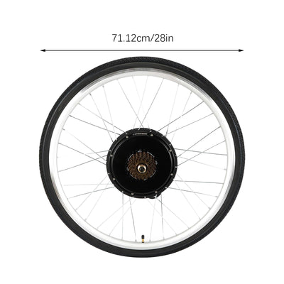 Frederimo E-Bike Umbausatz mit LCD Display, 28 Zoll Elektro-Fahrrad E-Bike Conversion Kit 48V 1000W Motor Elektrofahrrad Umbausatz für Hinterrad
