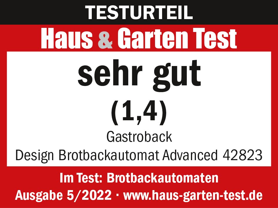 GASTROBACK Brotbackautomat Advance - Vollautomatische Brotbackmaschine + 18 Programmen inkl. Joghurtmaschine, Timer-Funktion, Zutatenfach, Sichtfenster, Brotautomat / Backmaschine in Edelstahl Optik