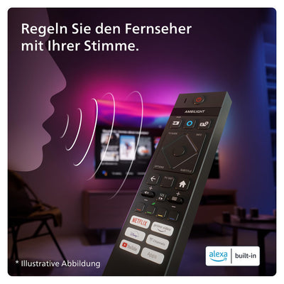 Philips Ambilight 43PUS8109 4K LED Smart TV - 43-Zoll Display mit Pixel-präziser Ultra HD, Titan OS Plattform und Dolby Atmos, Funktioniert mit Alexa und Google Sprachassistent - Satiniertes Chrom