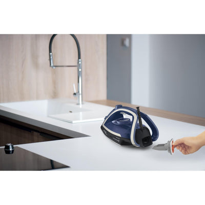 Tefal Ultragliss Plus Anti-Kalk Dampfbügeleisen, 2800 Watt, abnehmbarer Kalk-Kollektor, 50 g/Min. Dampfabgabe, 260 g/Min. Dampfstoß, Abschaltautomatik, Made in France, blau/weiß, FV6846
