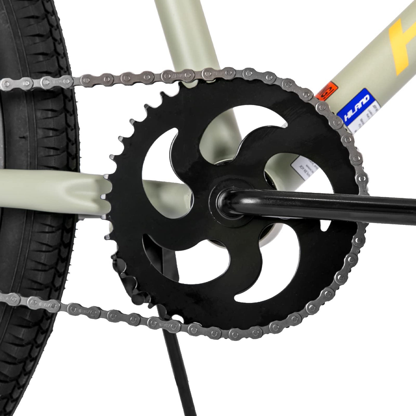 Hiland 24 Zoll Kinderfahrrad für Jungen und Mädchen, Jugendliche BMX, Freestyle, 2 Stahl Pegs, Kettenschutz, Freilauf Schwarz Grau