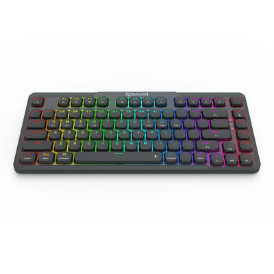 Redragon K706 PRO 75% kabellose Gasket RGB-Gaming-Tastatur, 3-Modi, 82 Tasten, kompakte mechanische Tastatur mit ultraflacher Platine, flachem linearen roten Schalter und Dual-Win/MAC-System