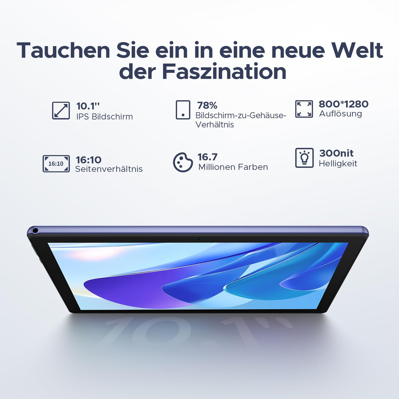 DOOGEE U10 Android 15 Tablet 10 Zoll 16GB RAM+128GB ROM (2TB TF) 5060mAh Kinder Tablet Android WiFi 6, WidevineL1, 8+5MP Dual Kamera, GMS, BT5.0, Type C Tablets PC [2025]