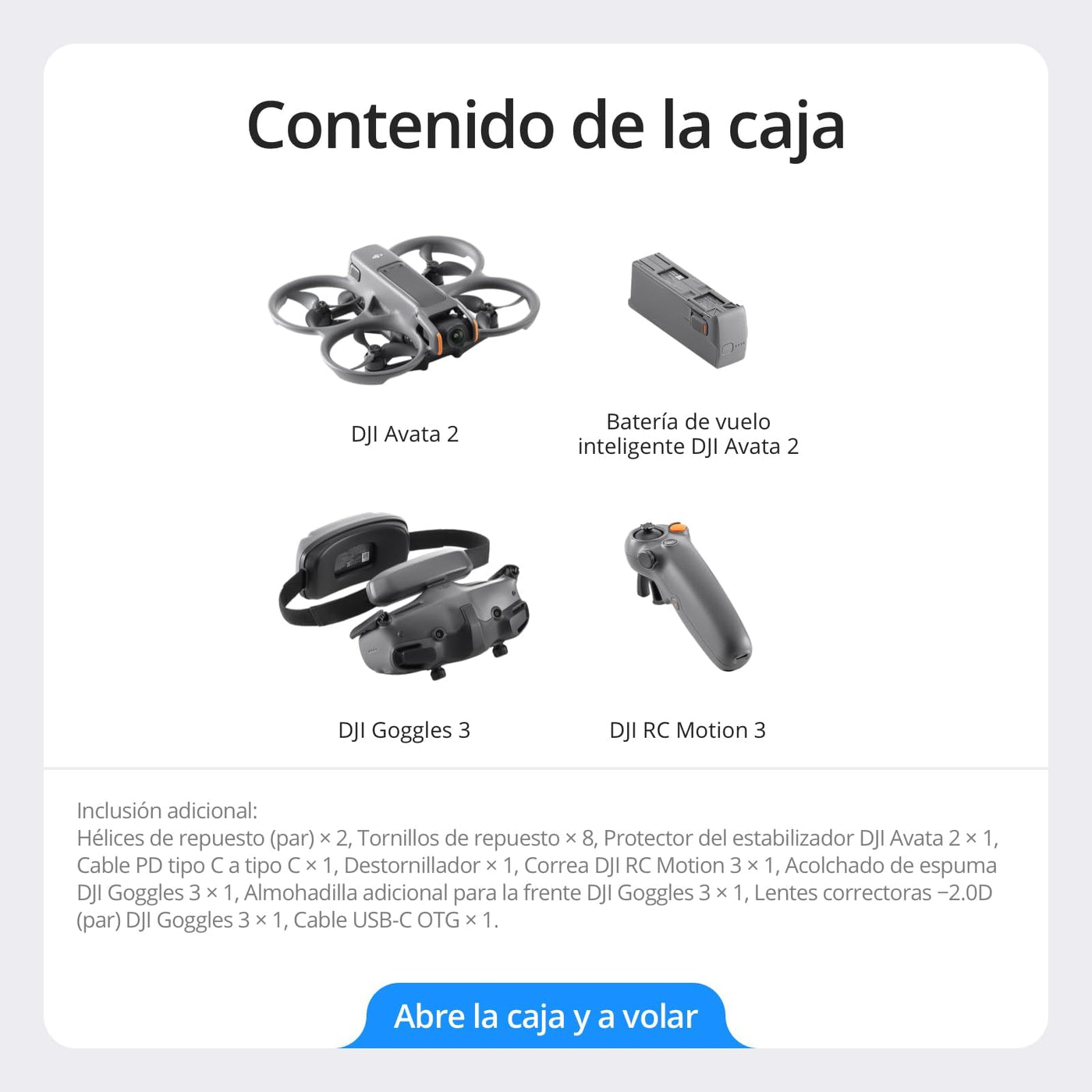 DJI Avata 2 Fly More Combo (1 Akku) Bundle, FPV-Drohne mit 4K-Kamera, mit Propellerschutz, Flips/Rollen auf Tastendruck, POV Content Kamera-Drohne, inkl. Goggles 3 und RC Motion 3