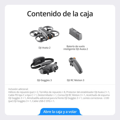 DJI Avata 2 Fly More Combo (1 Akku) Bundle, FPV-Drohne mit 4K-Kamera, mit Propellerschutz, Flips/Rollen auf Tastendruck, POV Content Kamera-Drohne, inkl. Goggles 3 und RC Motion 3