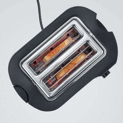 SEVERIN Automatik-Toaster, Toaster mit Brötchenaufsatz, hochwertiger Edelstahl Toaster zum Toasten, Auftauen und Erwärmen, 800 W, Fire Red Metallic / Schwarz, AT 2217