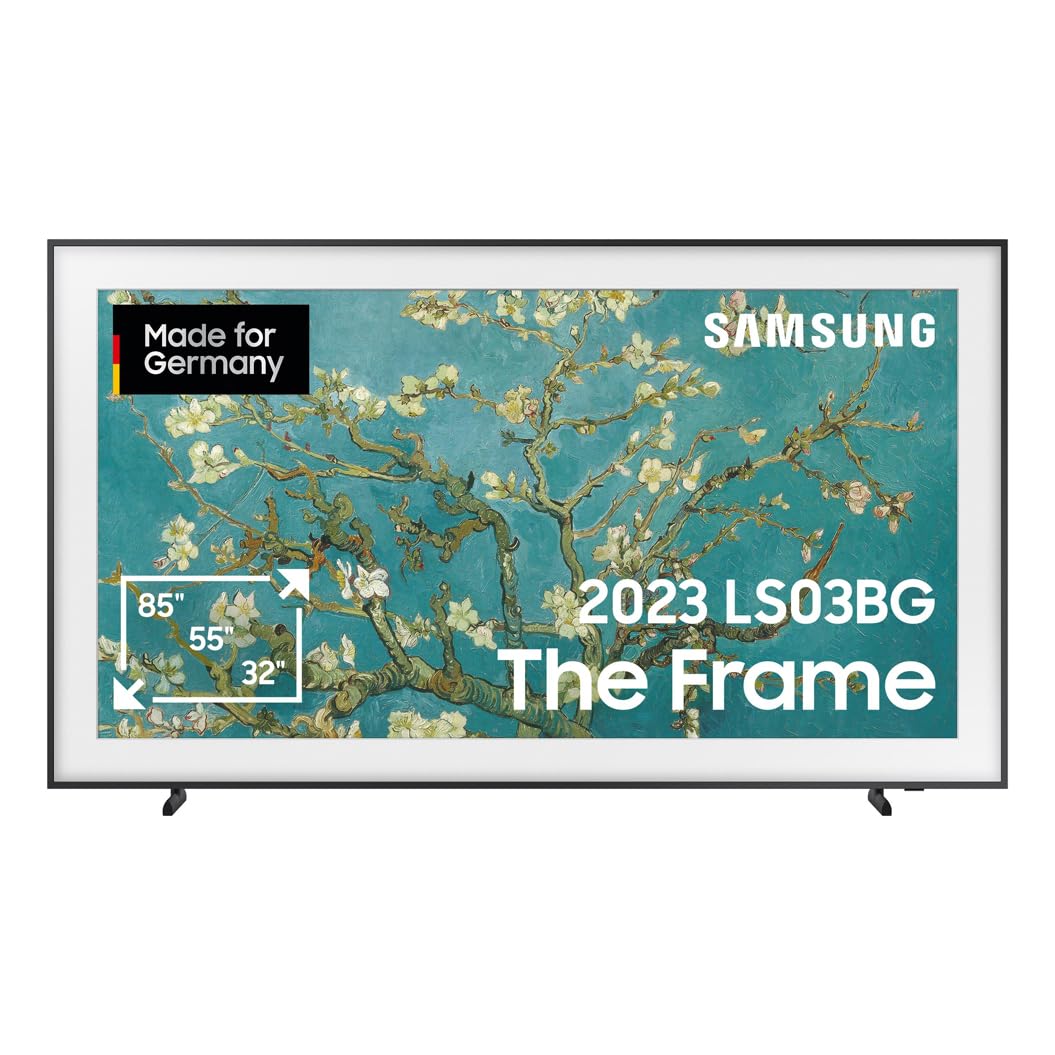 Samsung QLED 4K The Frame 65 Zoll Fernseher (GQ65LS03BGUXZG, Deutsches Modell), mattes Display, austauschbare Rahmen, Art Mode, Smart TV [2023]