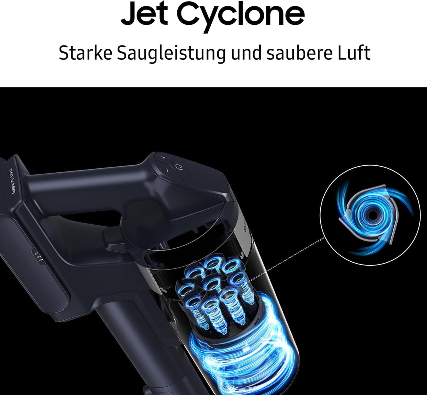 Samsung Jet 85 Wet&Clean Akku-Staubsauger, 210 W, Inkl. Wischaufsatz Spray Spinnig Sweeper und weiterem Zubehör, Blau, VS20C85G7TB/WD