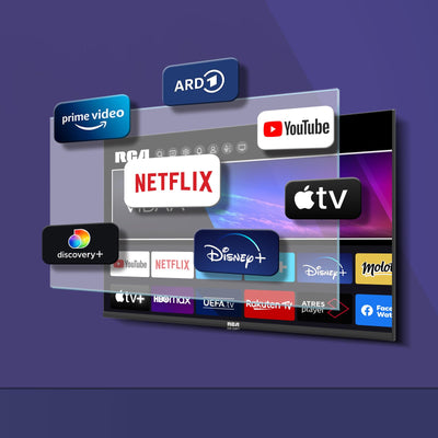 RCA VRS32HQ1 Smart TV 32 Zoll (80cm) HD LED Fernseher mit WLAN, Triple Tuner (DVB-T/T2, DVB-C, DVB-S/S2), App Store, HDMI, USB, CI/CI+, Netflix, YouTube und mehr [RVSmart 2024]