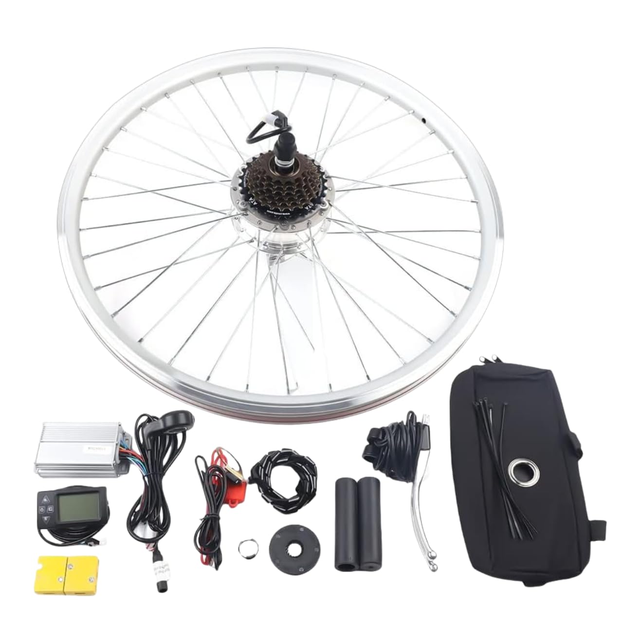 Froulaland 26 Zoll 36V 350W Elektrofahrrad Hinterrad Umbausatz E-Bike Conversion LCD Kit Ausgestattet Mit Einem Leistungsstarken Controller, Um Eine Große Stromversorgung Sicherzustellen.