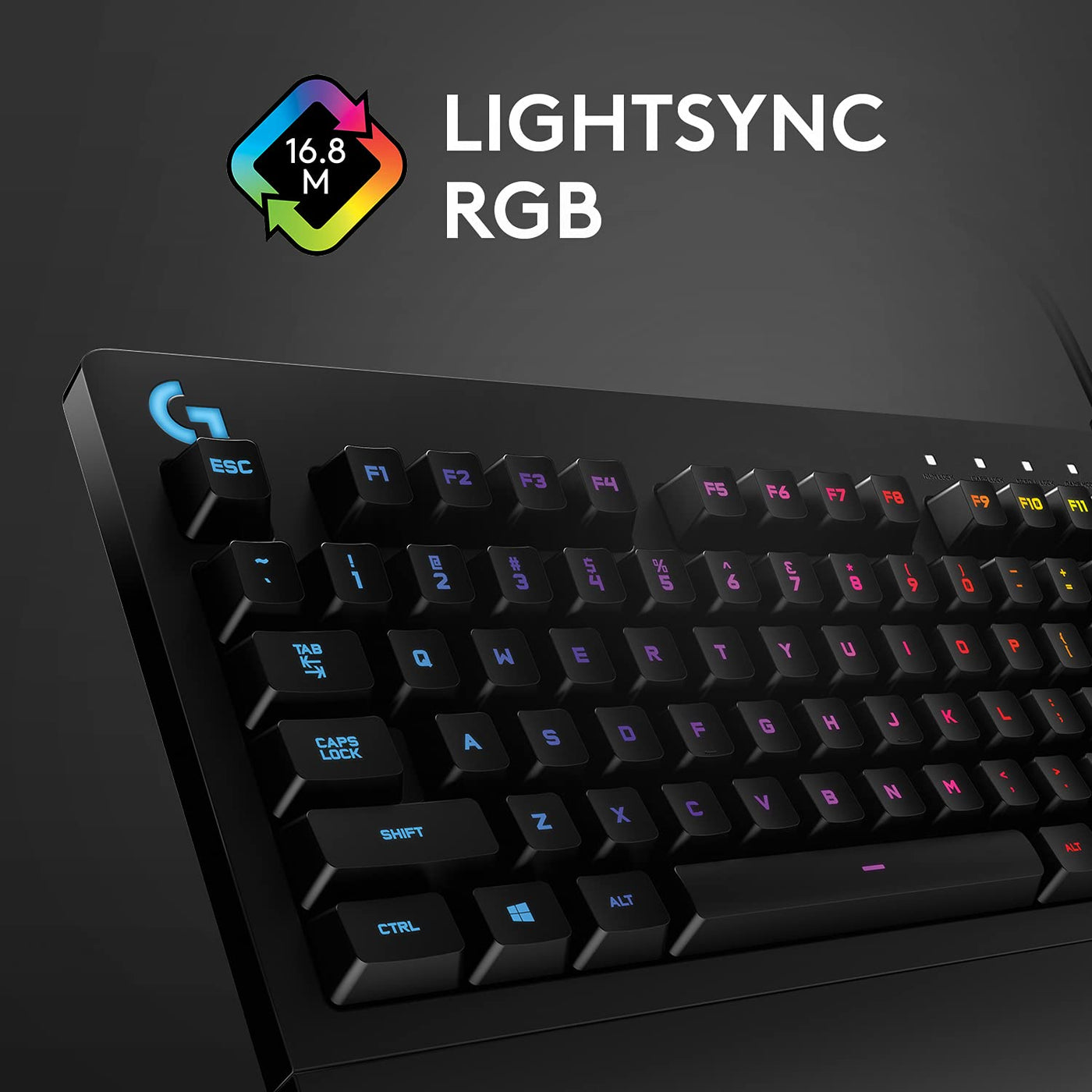 Logitech G213 Prodigy Gaming-Tastatur, RGB-Beleuchtung, Programmierbare G-Tasten, Multi-Media Bedienelemente, Integrierte Handballenauflage, Spritzwassergeschützt, Deutsches QWERTZ-Layout - Schwarz