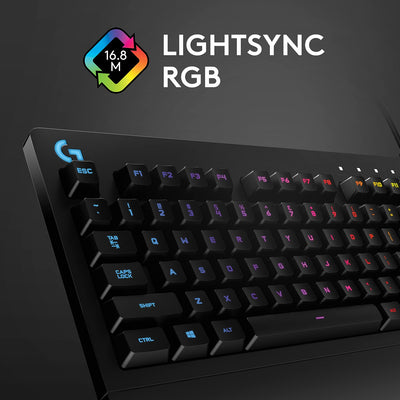 Logitech G213 Prodigy Gaming-Tastatur, RGB-Beleuchtung, Programmierbare G-Tasten, Multi-Media Bedienelemente, Integrierte Handballenauflage, Spritzwassergeschützt, Deutsches QWERTZ-Layout - Schwarz