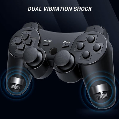 Lunriwis Controller für PS3, 2er Pack Wireless Controller für Play-Station 3 ，Wireless Double Shock 6 Achsen Bluetooth Joystick Rechargable Remote Gamepad Joystick mit 2 Ladekabel