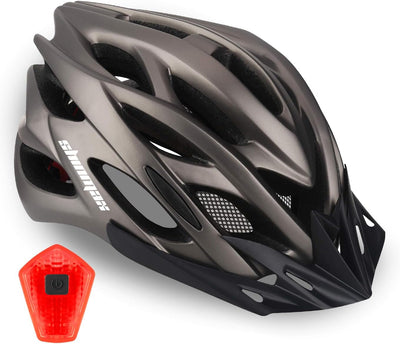 Shinmax Fahrradhelm Herren Fahrradhelm Damen Fahrradhelm mit Visier Abnehmbarer Fahrradhelm mit Licht MTB Fahrrad Helm Erwachsenen Unisex Mountainbike Helm Radhelm Rennradhelm 57-62cm