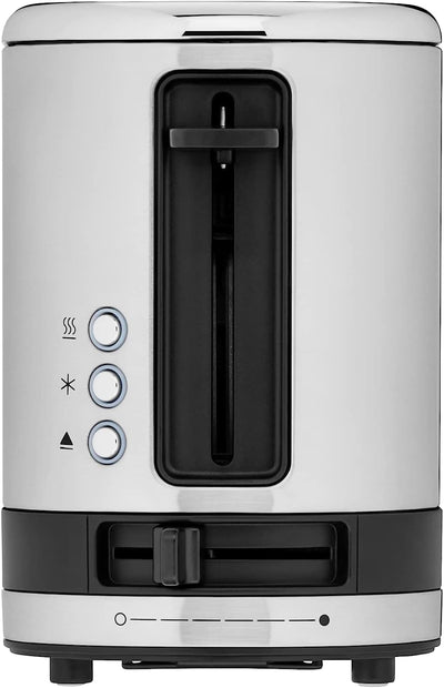 WMF Küchenminis 1-Scheiben Toaster Langschlitz XXl-Toast, Mini Toaster mit Brötchenaufsatz 7 Bräunungsstufen Überhitzungsschutz 600W Edelstahl matt