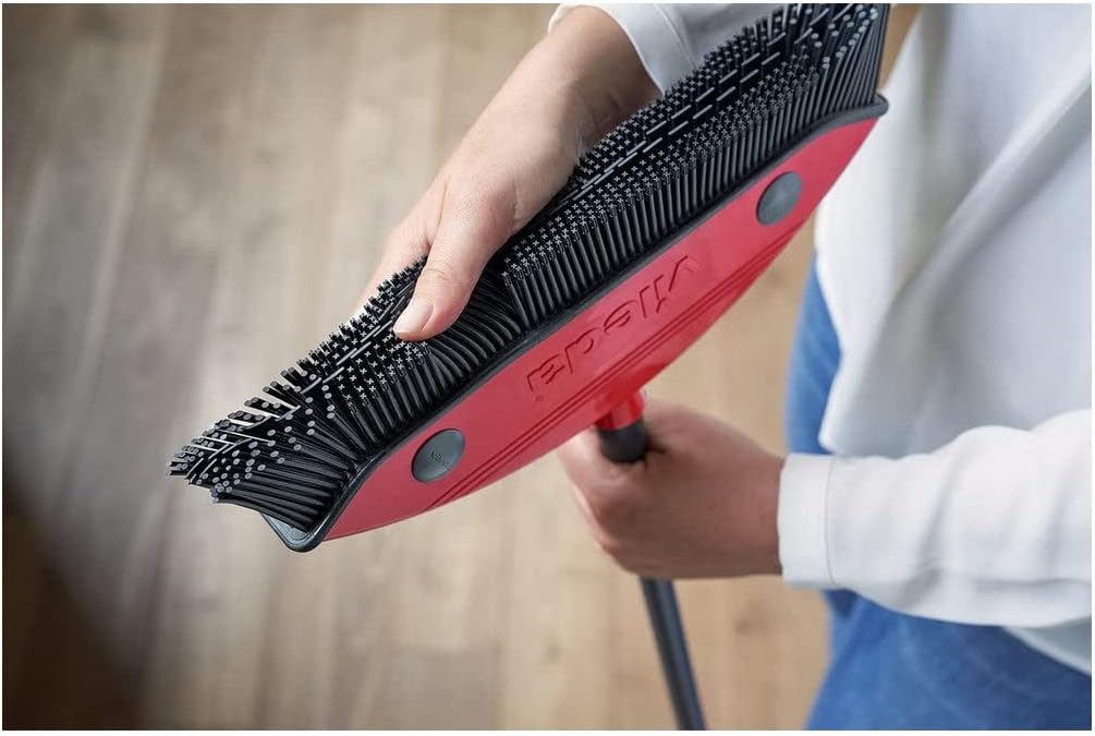 Vileda Multi Besen, mit Teleskopstiel, Kautschukborsten, gegen Tierhaare, Stiellänge 75–130 cm, für alle Böden, ideal auch für Teppiche