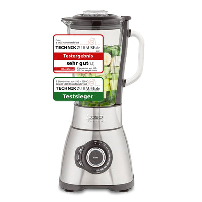 CASO B 1800 PowerBlender-Set - Standmixer, 28.000 U/min, Glasbehälter 1,75 L, inkl. Trinkflasche und Zerkleiner, Mixer Testsieger mit sehr gut, Edelstahl