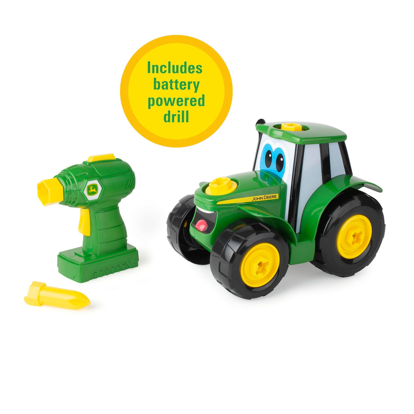 John Deere 46655 Bau-Ihr-Ihnen-Johnny-Traktor, Kinder Traktor zum Selbstbauen, Hochwertiger für Kinder ab 18 Monaten, Spielen und Sammeln, Spielzeugtraktor, ab 18 Monaten, Grüne