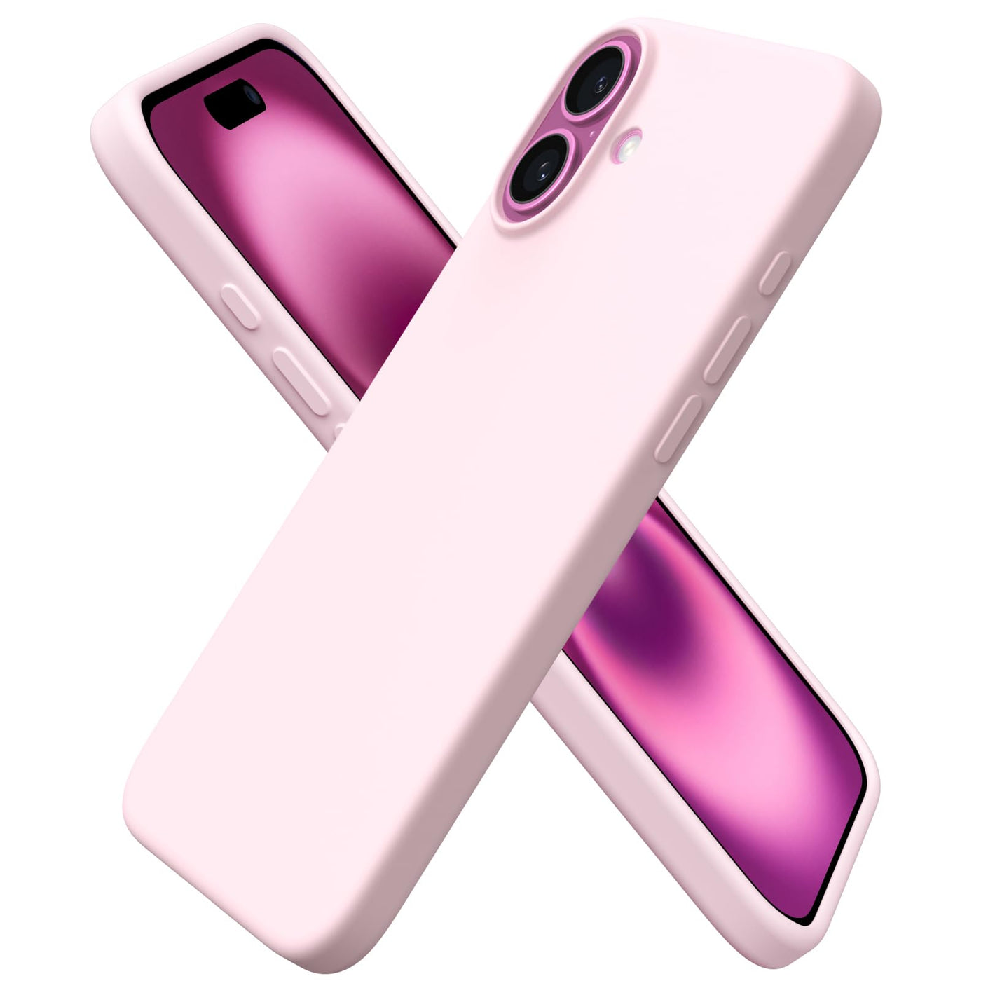 ORNARTO für iPhone 16 Plus Hülle Silikon 6,7 Zoll, dünne Handyhülle iPhone 16 Plus aus flüssigem Silikon, Kratzfeste und stoßfeste Schutzhülle iPhone 16 Plus Case(2024) - Rosa