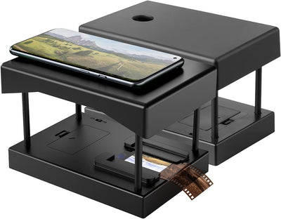 Somikon Dia und Negativ Scanner: 2er-Set Mobile Scanner für 35-mm-Dias & -Negative, LED-Beleuchtung,App (Foto Negativ Scanner, Smartphone Negativ-Scanner)