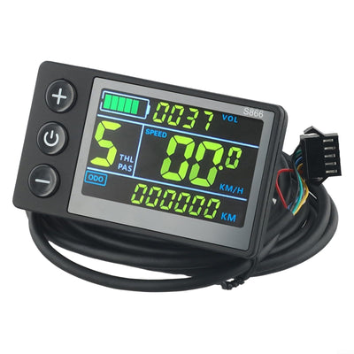 E-Bike S866 Display, 24 V, 36 V, 48 V, S866 Elektrofahrrad-LCD-Display, Messgerät, Bedienfeld, Buntes Display, Elektrischer Mountainbike-Tachometer ABS-Schale für 2,2cm Lenker für UART NO.2
