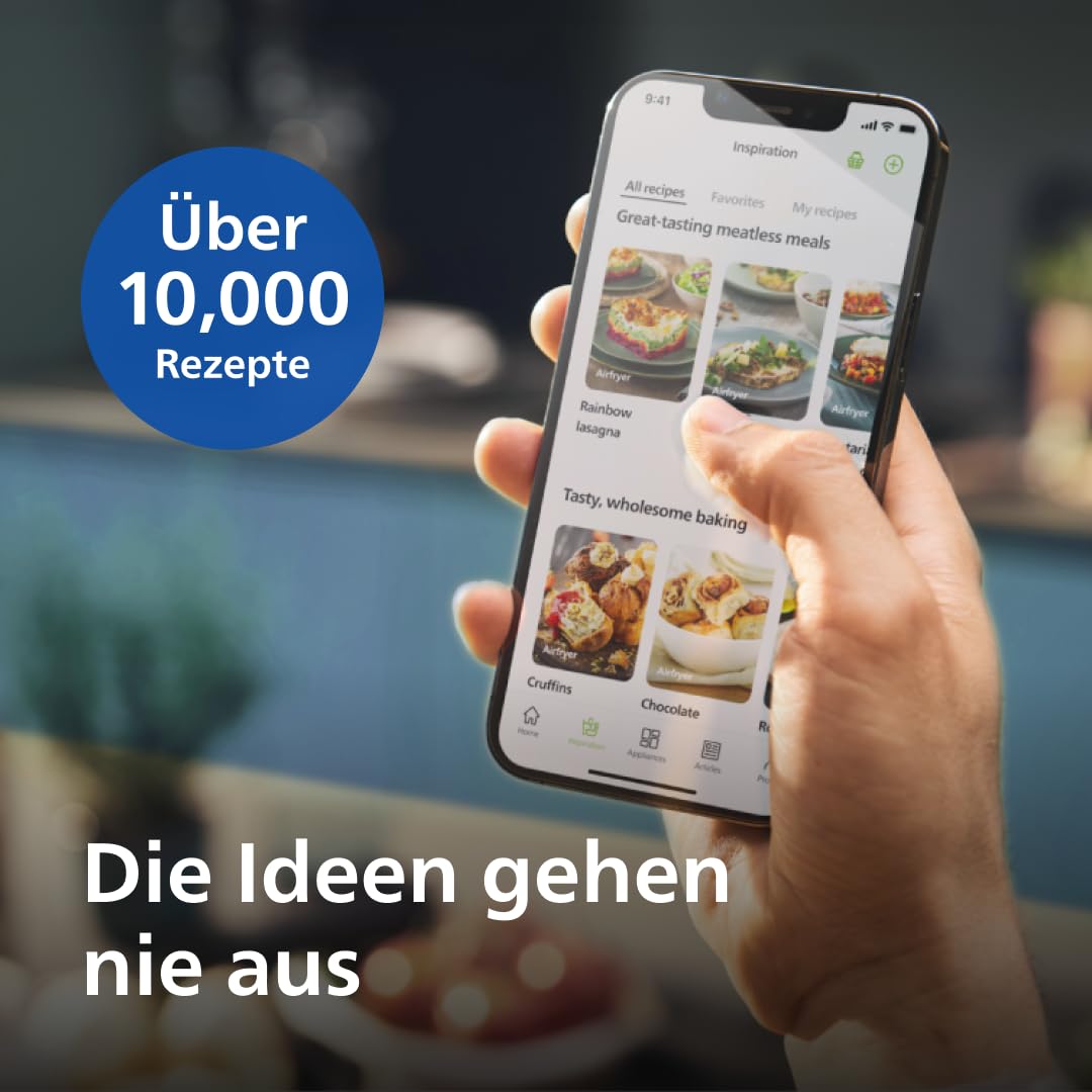 Philips 3000er Airfryer XL - Rapid Air Technologie, Frittieren mit bis zu 90% weniger Fett, 1,2 kg Fassungsvermögen, 6,2 l Größe, Touchscreen, Schwarz (HD9270/90)