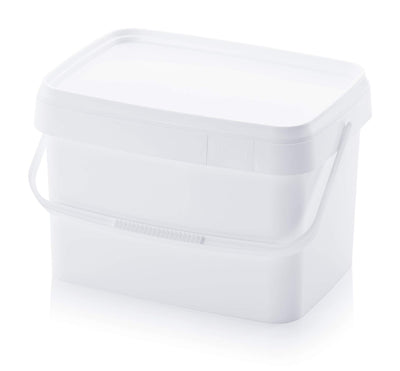 4X Eimer 20l rechteckig * 20 Liter * lebensmittelecht stapelbar Kunststoffeimer 20Liter weiß Farbe Futter Gastro Catering