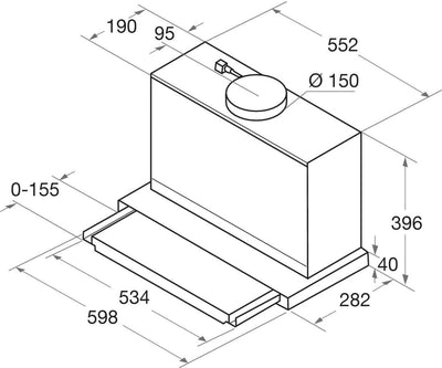 Bauknecht DBAH 65 LM X Dunstabzugshaube Flachschirm / 60cm / Für Abluft- und Umluftbetrieb geeignet / 85,8 kWh / LED / 3 Leistungsstufen / Energieeffizienzklasse D