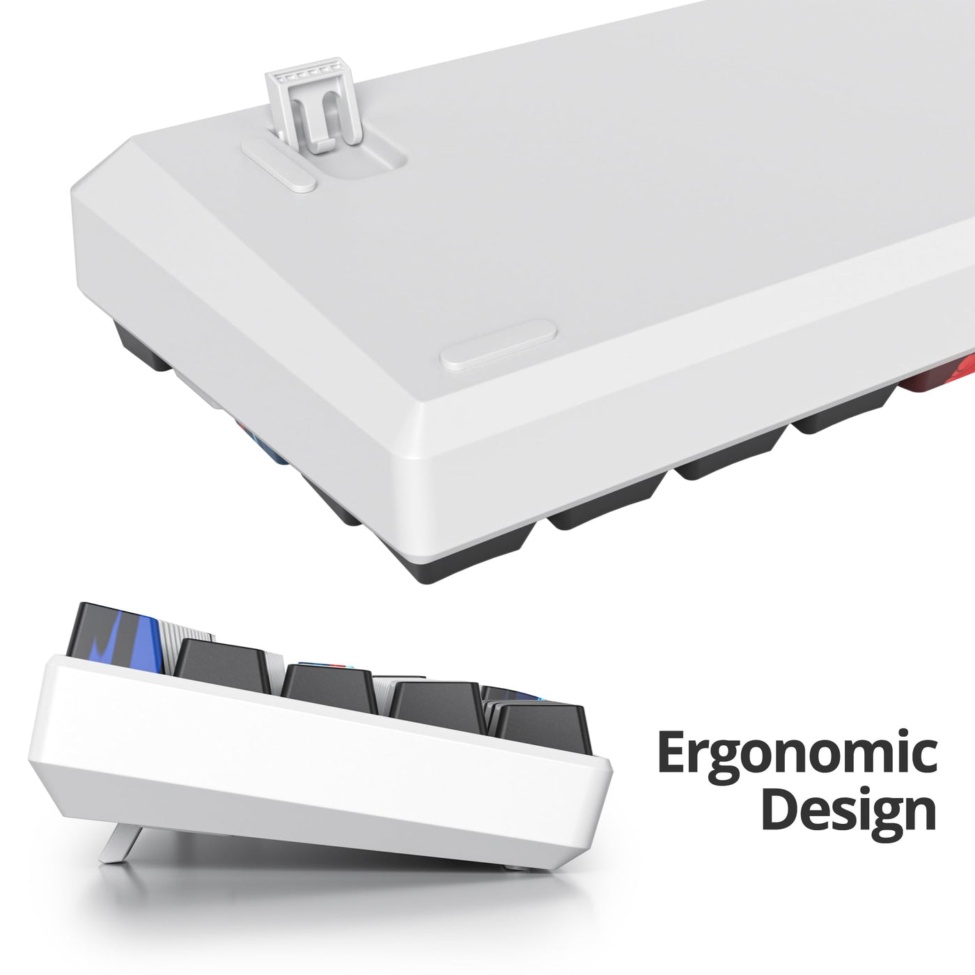 SOLIDEE mechanische Gaming Tastatur 60 Prozent,61 Tasten mit Lineare rote Schalter,kabelgebundene mechanische Tastatur mit LED-Hintergrundbeleuchtung,kompakte Tastatur,für PS5/PS4/Xbox(61 White)