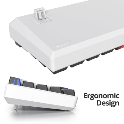 SOLIDEE mechanische Gaming Tastatur 60 Prozent,61 Tasten mit Lineare rote Schalter,kabelgebundene mechanische Tastatur mit LED-Hintergrundbeleuchtung,kompakte Tastatur,für PS5/PS4/Xbox(61 White)