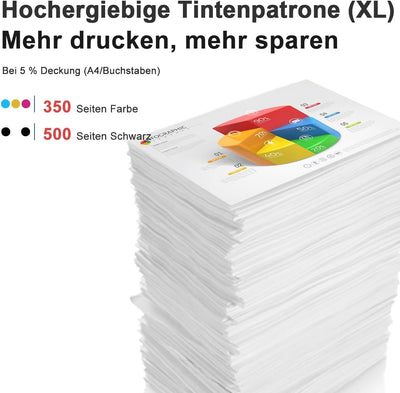 ANKINK Kompatibel Tintenpatrone Druckerpatronen als Ersatz für Epson 603XL für Patrone 603 XL für WF-2820DWF WF-2830DWF WF-2840DWF XP-2100 XP-2150 XP-3100 XP-3150 XP-4100 XP-4150, Schwarz Farbe 5 Pack