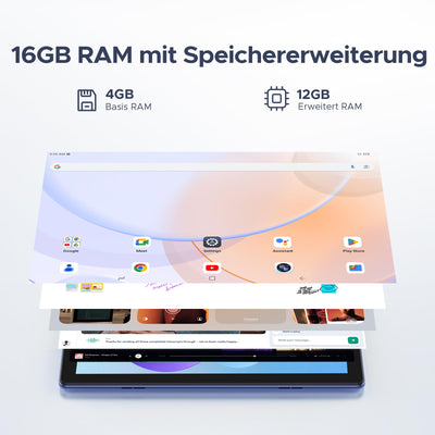 DOOGEE U10 Android 15 Tablet 10 Zoll 16GB RAM+128GB ROM (2TB TF) 5060mAh Kinder Tablet Android WiFi 6, WidevineL1, 8+5MP Dual Kamera, GMS, BT5.0, Type C Tablets PC [2025]