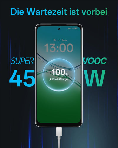 OPPO A5 4G 6GB+128GB, Entsperrtes Smartphone mit KI, 6,67-Zoll-Display mit 90 Hz, 50-MP-AF-Kamera, 6000-mAh-Akku, IP65-Schutz gegen Wasser und Staub, Mist White (inklusive 45-W-SUPERVOOC-Ladegerät)