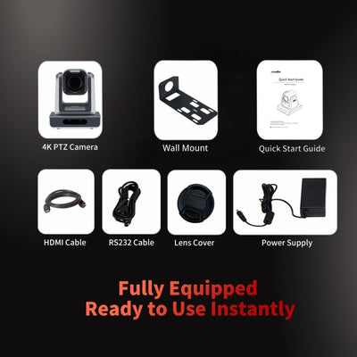 zowietek 4K NDI|HX3 PTZ Kamera PoE, 18X optischer Zoom, Simultane HDMI & SDI Ausgänge, RTSP/RTMP(s)/SRT, Standalone IP Live Streaming auf YouTube, Twitch für Meeting, Kirche, Event,