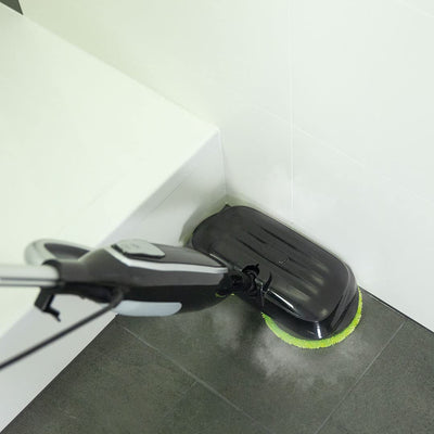 Livington Steam Twister schwarz - rotierender Dampfreiniger inkl. Zubehör - Dampfbesen & Handdampfreiniger - Entfernt bis zu 99,9% der Bakterien - elektrischer Bodenwischer mit Wassertank