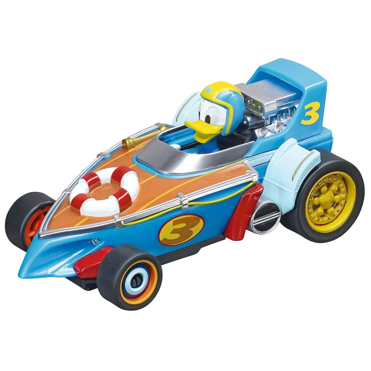 Carrera - 20063045 First I Mickey's Fun Race I Die erste Rennbahn für Kleinkinder mit Disney Figuren I 2,4 Meter Spielbahn Ergonomische Handregler I Mit Kreisel für extra Spielspaß