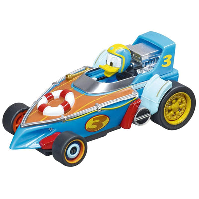 Carrera - 20063045 First I Mickey's Fun Race I Die erste Rennbahn für Kleinkinder mit Disney Figuren I 2,4 Meter Spielbahn Ergonomische Handregler I Mit Kreisel für extra Spielspaß