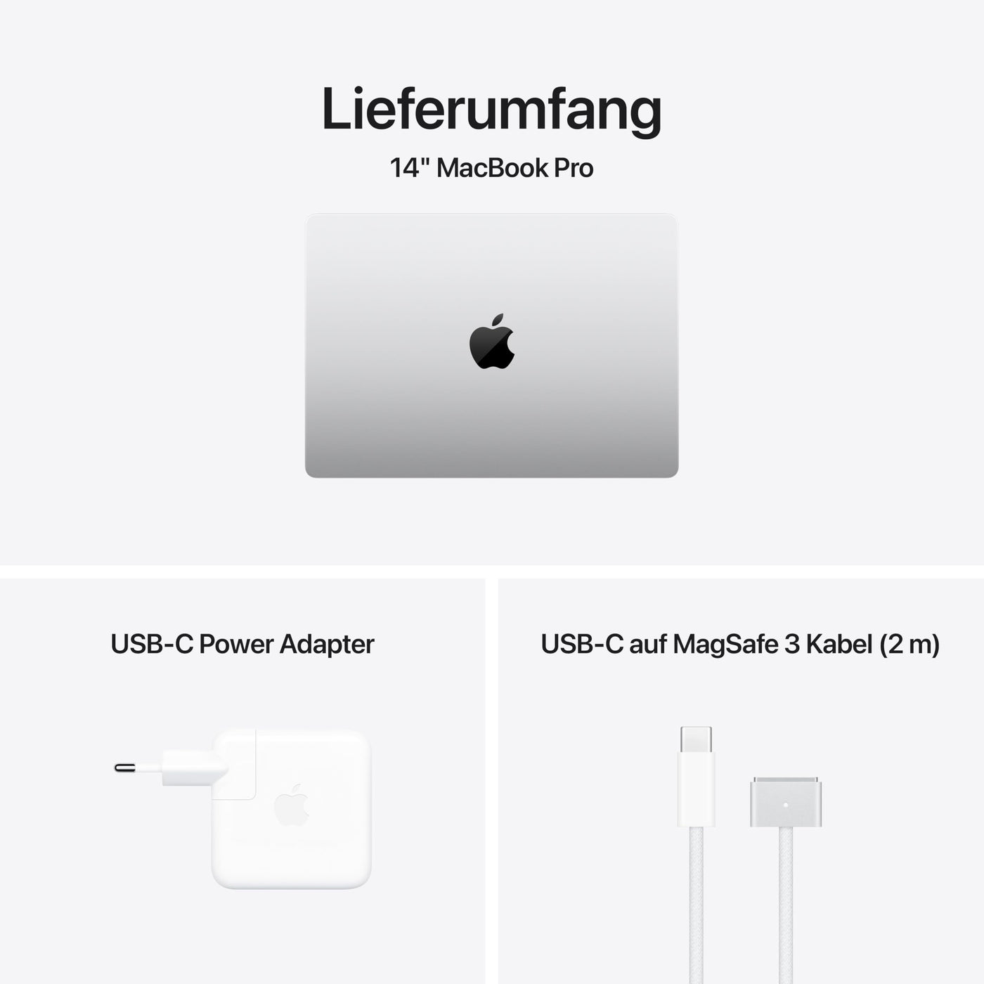 Apple 2024 MacBook Pro Laptop mit M4 Chip mit 10 Core CPU und 10 Core GPU: 14,2" Liquid Retina XDR Display, 16 GB gemeinsamer Arbeitsspeicher, 512 GB SSD Speicher; Silber