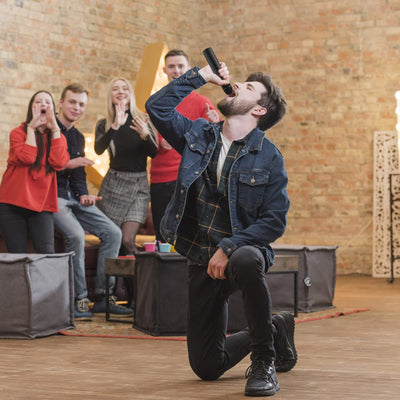 Aceshop Karaoke Drahtloses Mikrofon Tragbares Handheld-Bluetooth-Lautsprechermikrofon, Drahtlose Mikrofone Karaoke-Maschine Heim-KTV-Player Kompatibel mit Android- und iOS-Geräten für Party/Gesang