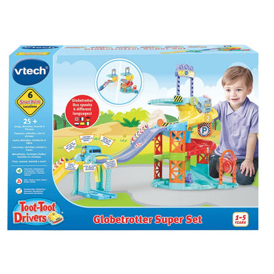 VTech Baby Tut Tut Baby Flitzer - Parkhaus – Interaktive Parkgarage mit beweglichen Elementen, Melodien, Liedern und mehrsprachigem Tut Tut Baby Flitzer Bus – Für Kinder von 1-5 Jahren