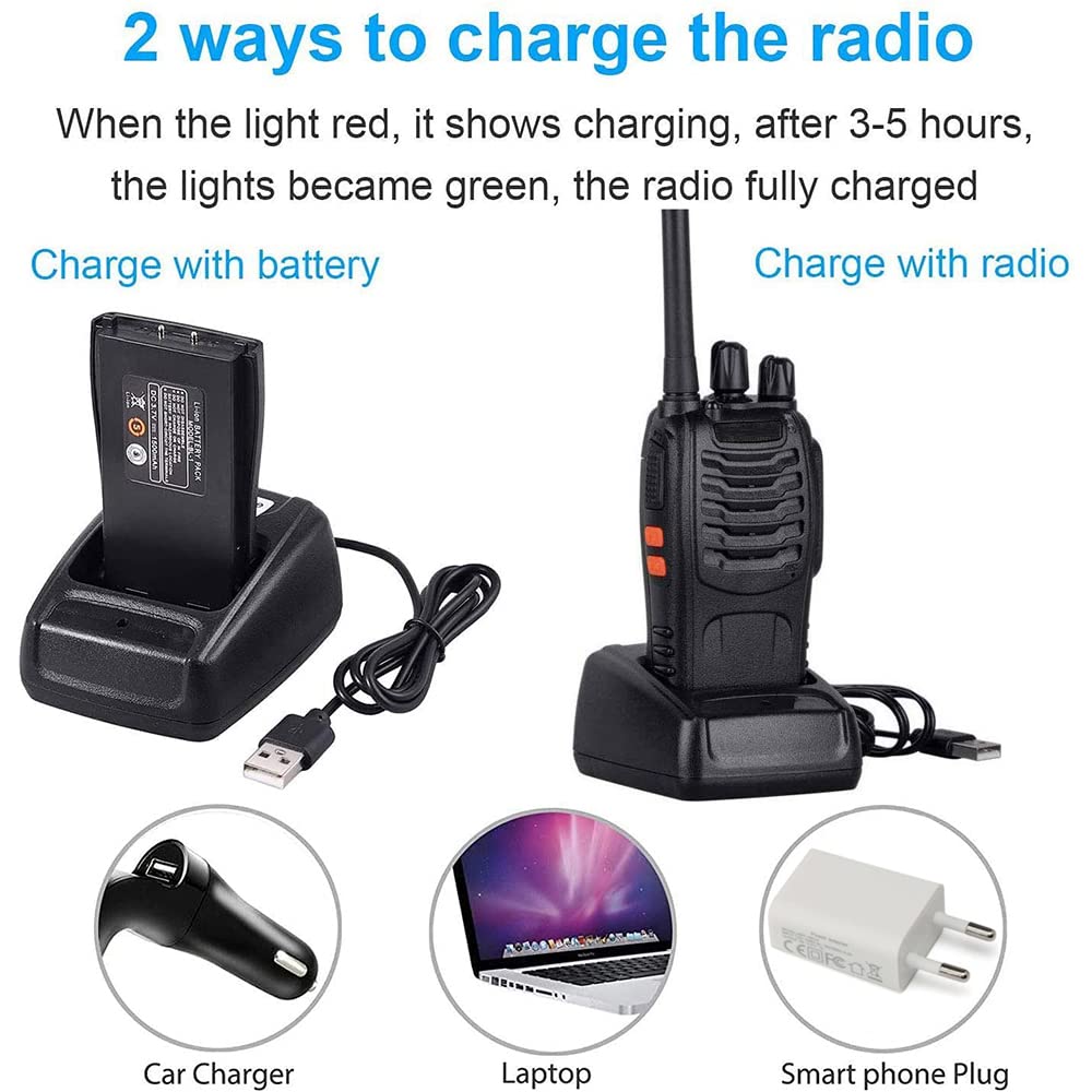 JUAUO Walkie Talkies PMR446 Professionelle Funkgerät Set, 16 Kanäle Wiederaufladbares Walky Talky Set Tragbares mit Headset und USB-Ladestation für Outdoor-Sport, Baustelle(1 Paar, Schwarz)